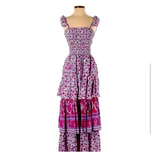 Abel the Label smocked tiered ruffle dress S